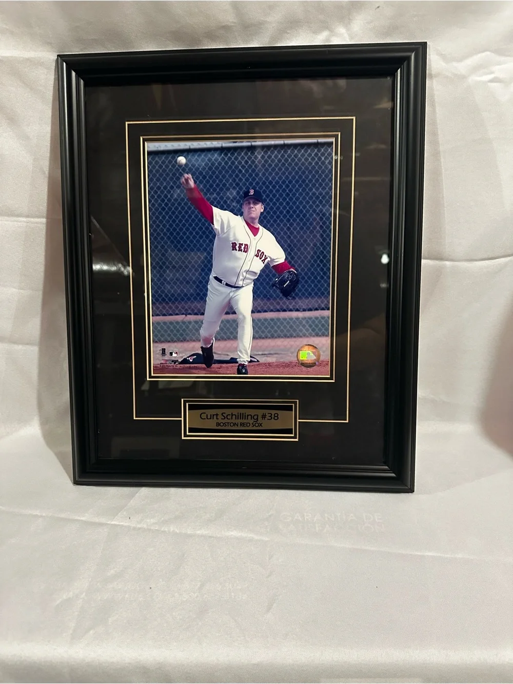 Curt Schilling #38 Boston Red Sox Framed Wall Art - 18x15 w/frame.Black and Gold